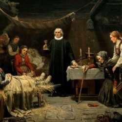 The familly round the death bed of their ancestor